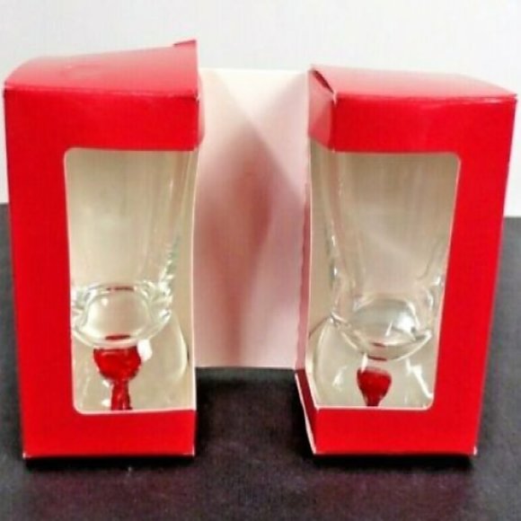 Di Amore Amaretto Vintage Original boxed set of etched 2 fluid ounce shot NIB - Picture 5 of 5